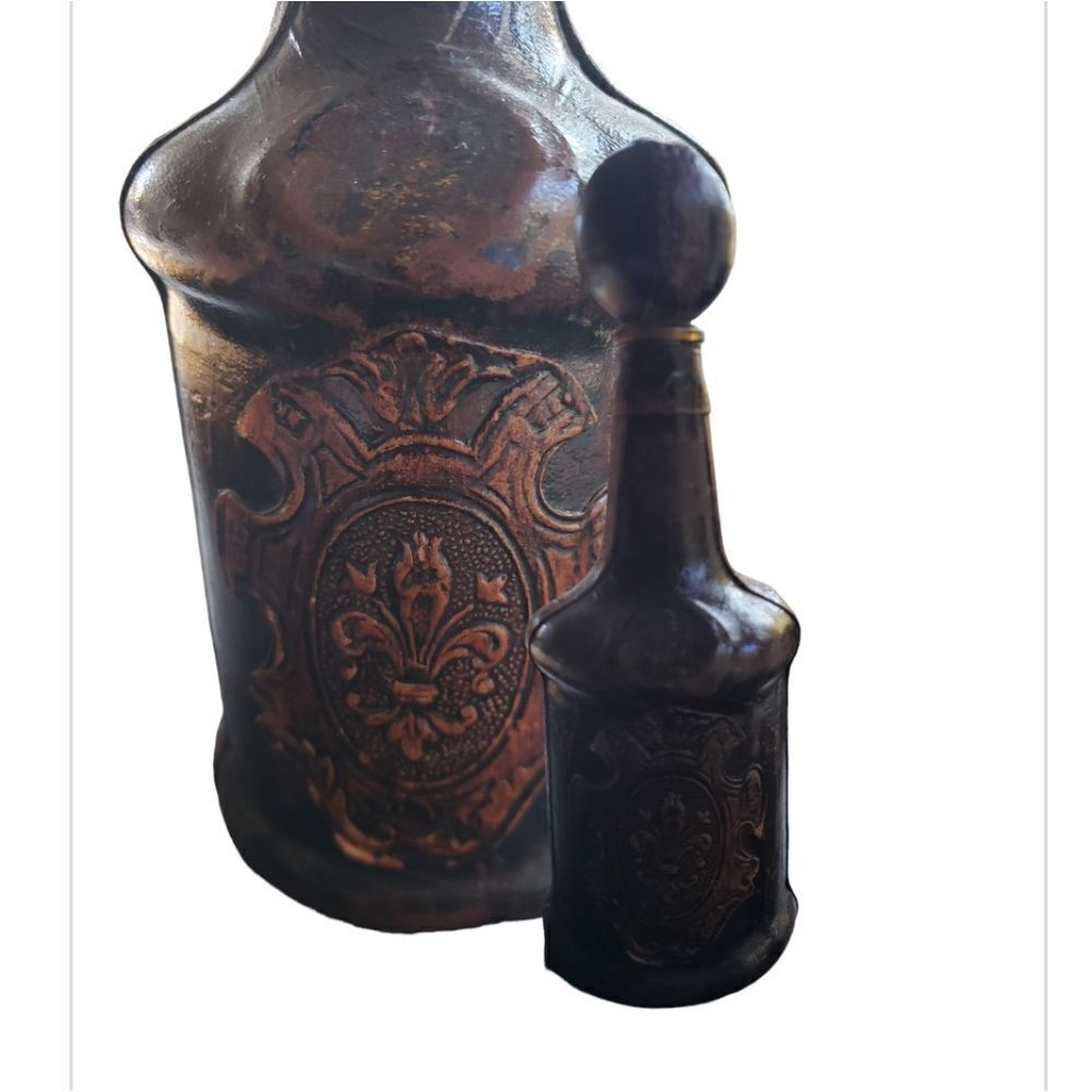 Vtg Leather Wrapped Bottle